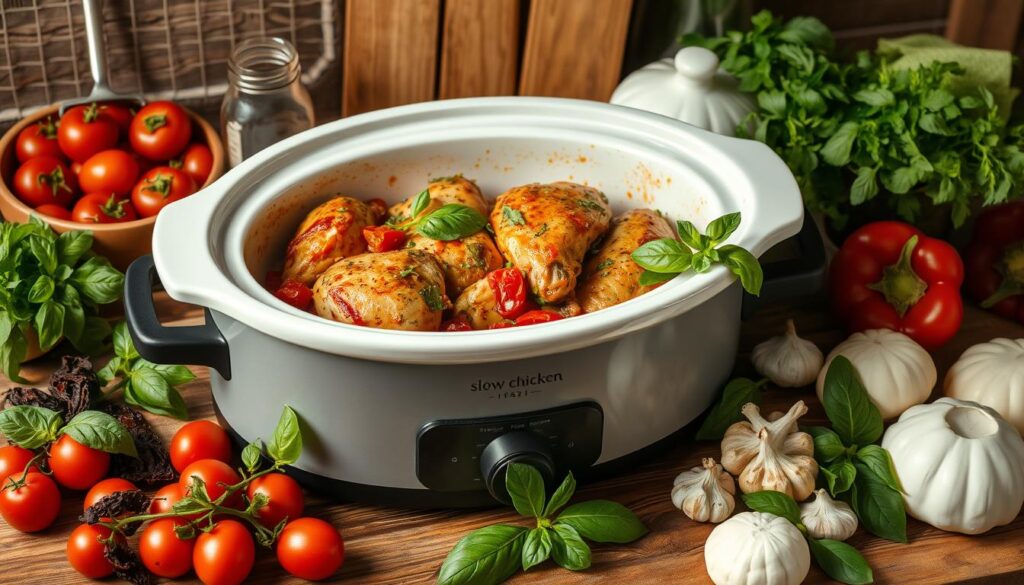 Crockpot Tuscan Chicken