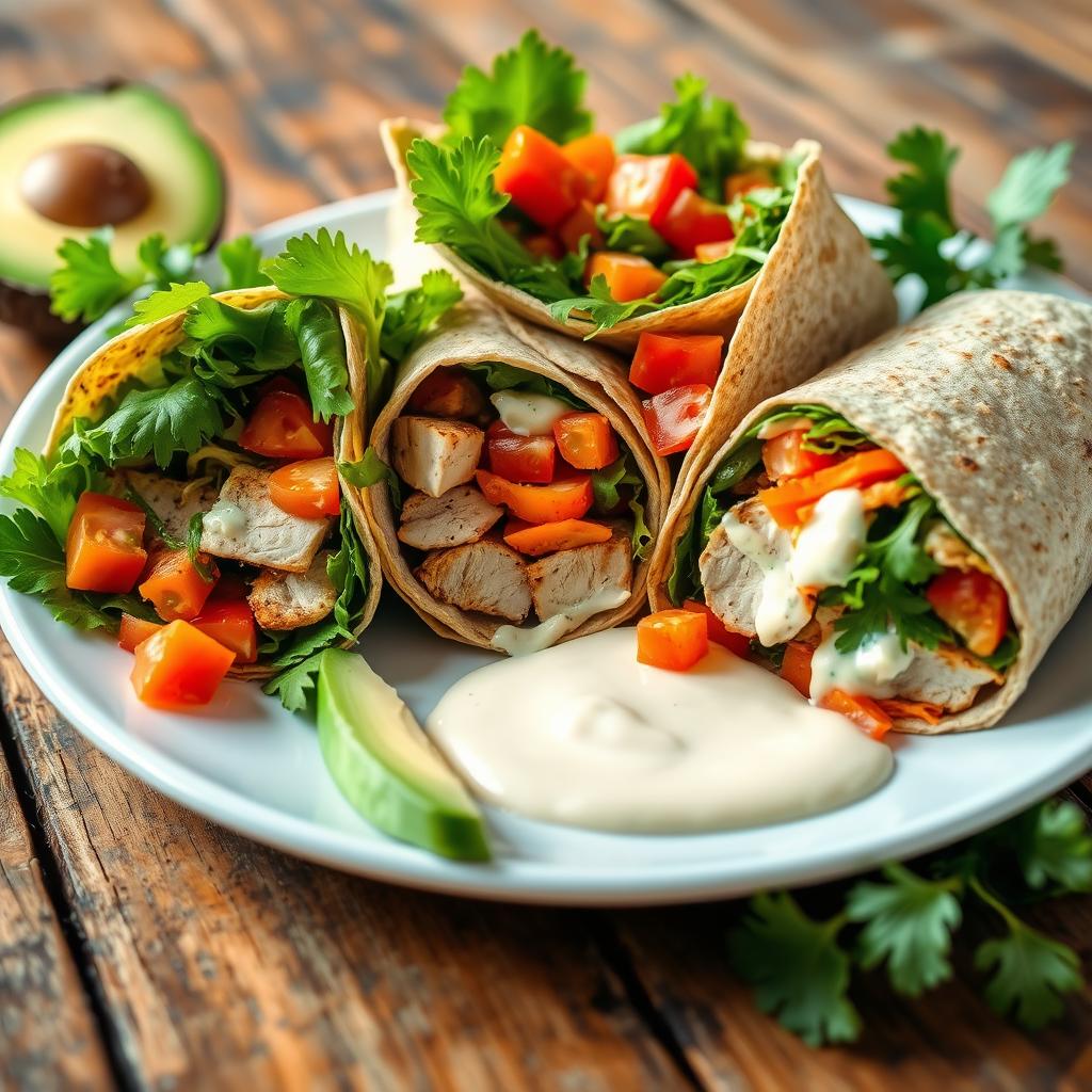 healthy chicken wraps